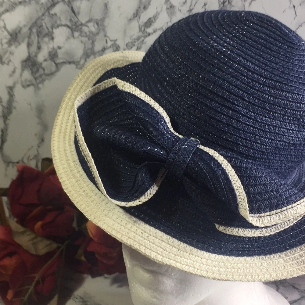 Milani Navy Blue Children’s Straw Paper Sun Hat